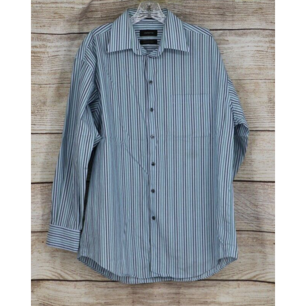 Claiborne Mens Sz Large 16.5 34/35 Button Down Up Long Sleeve Pinstripe Shirt